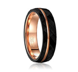 Baller. Mens Black and Rose Gold Multi Faceted Wedding Band