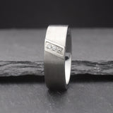 Cobra. Brushed Tungsten Ring With Cubic Zirconia Inlay