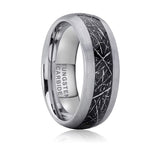 Comet. Mens Tungsten Ring With Meteorite Inlay