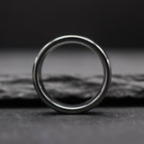 Commander. Mens Silver Carbon Fibre Wedding Band