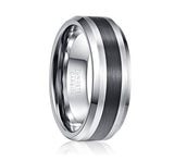 Mono. Silver Black Tungsten Ring