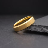 mens gold tungsten wedding ring