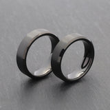 mens simple black wedding ring