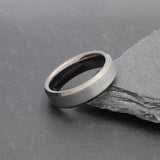 mens gunmetal wedding ring