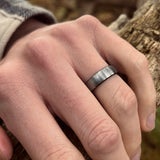 black tungsten male wedding band