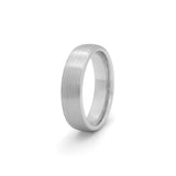 brushed silver tungsten wedding ring