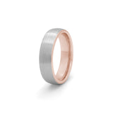 silver and rose gold ring