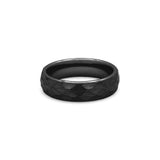 mens black tungsten hammered wedding band