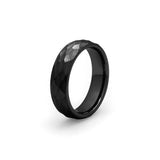 black hammered tungsten wedding ring for men