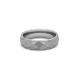 chunky hammered silver ring for men