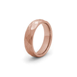 rose gold hammered tungsten ring