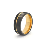 black and gold wedding ring