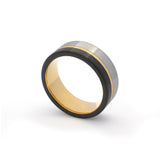 silver and black ring for men