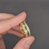 Verdant. Gold Wedding Band With Meteor & Malachite Inlay