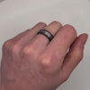 Ridge - Silver & Black Tungsten Wedding Ring