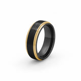 black and gold tungsten wedding ring