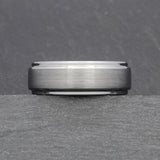 simple silver wedding band for men