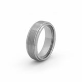 silver tungsten wedding ring for him