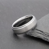 simple silver wedding band for men