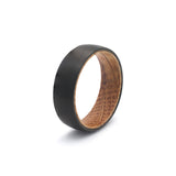 dome shape tungsten and oak mens wedding ring