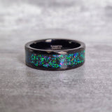 Celestial. Mens Black Meteor Wedding Ring