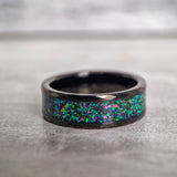 Celestial. Mens Black Meteor Wedding Ring