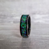 Celestial. Mens Black Meteor Wedding Ring